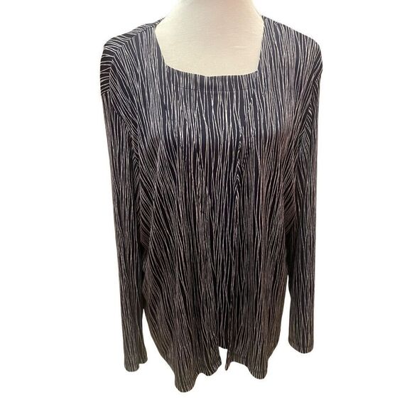 Graff Black and White Vintage Open Cardigan with Matching Camisol Blouse Size X- - Picture 2 of 15